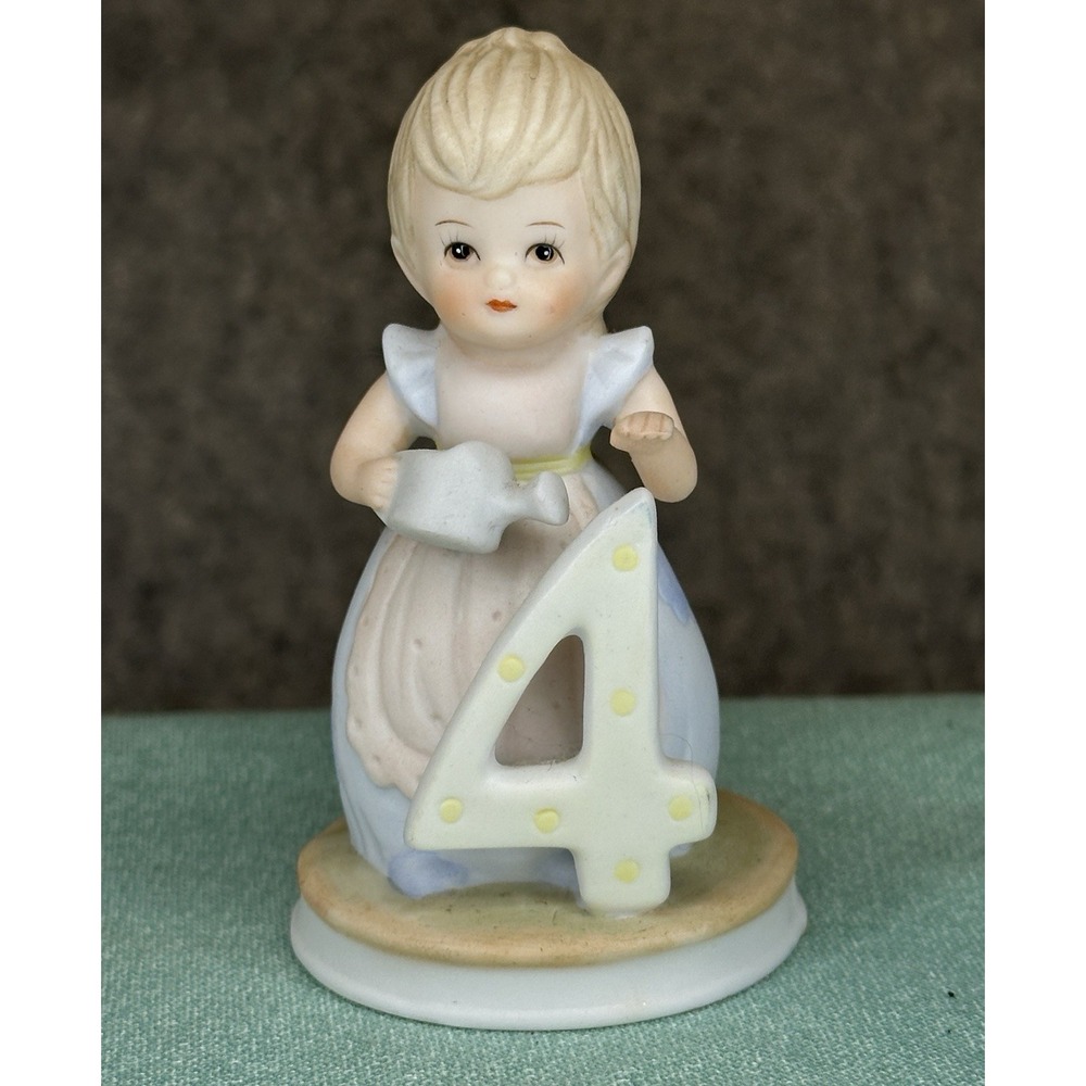 Lefton The Christopher Collection Birthday Girl Age 4 Figurine Vintage 1982